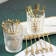thumbnail image 4 of Juego de 20 cucharas y tenedores de postre Tenedor de fruta - Dorado, 4 of 5