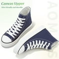 thumbnail image 4 of AOMAIS Womens High Top Canvas Sneakers Lace Up Mid Top Canvas Shoes Comfortable Non Slip Walking Shoes Casual Tennis Shoes for Women(Navy US6), 4 of 8