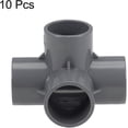 thumbnail image 2 of 4 Way Elbow PVC Pipe Fitting Furniture Grade 32mm Angle Tee Connectors Gray 10Pcs, 2 of 4