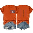 thumbnail image 1 of Camisetas de Manga Corta para las Mujeres Carta Impresa Doble Cara Suelta Tee, Casual Vintage Verano Top Mujeres, 1 of 3