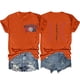 thumbnail image 1 of Camisetas de Manga Corta para las Mujeres Carta Impresa Doble Cara Suelta Tee, Casual Vintage Verano Top Mujeres, 1 of 3