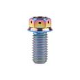 thumbnail image 5 of Wanyifa Titanium Bolt M6x10 15 20 25 30 35 40 45 50 55 60mm Flange Head With Hole Hex Screw for Bike,M6x10 mm,Rainbow,4 Pcs, 5 of 6