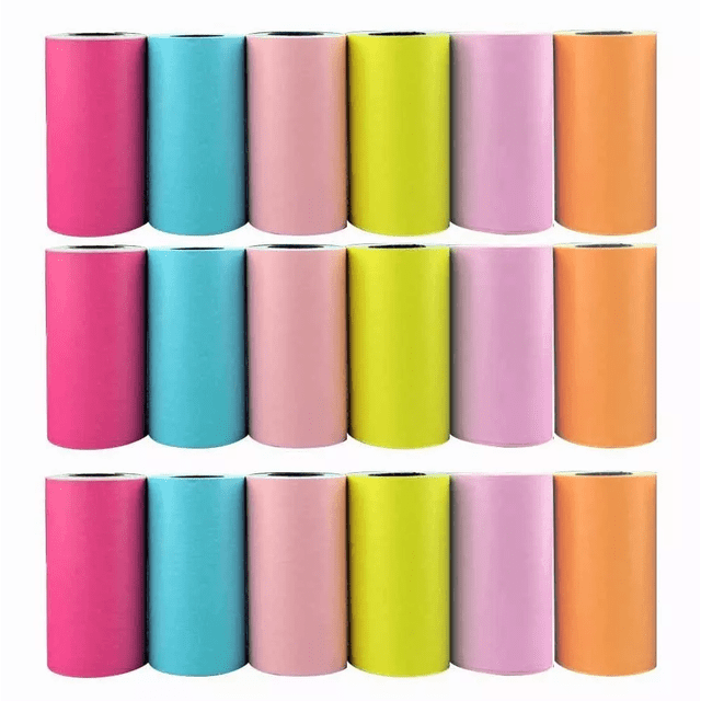 18 Rollos Térmicos Etiqueta 57x30mm Mini Peripage Impresora 8colores