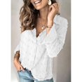 thumbnail image 4 of Blusas Sueltas con Solapa NikouMX Informales Cuello en V Botones Manga Larga Talla S M L XL XXL, 4 of 6