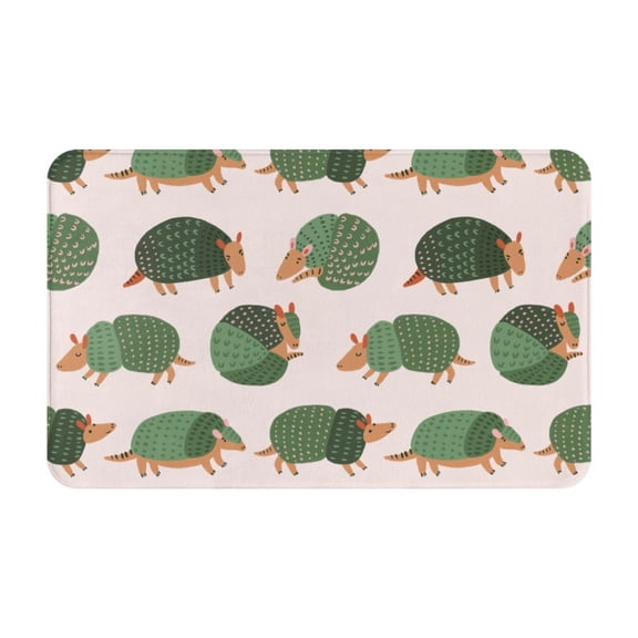 Bathroom Rugs Non Slip Washable - Cute Armadillo Kitchen Mats for Floor, Area Rugs for Entryway Rugs Indoor, Laundry Bathroom Room Door Rug with Rubber Backing 20x31.5in