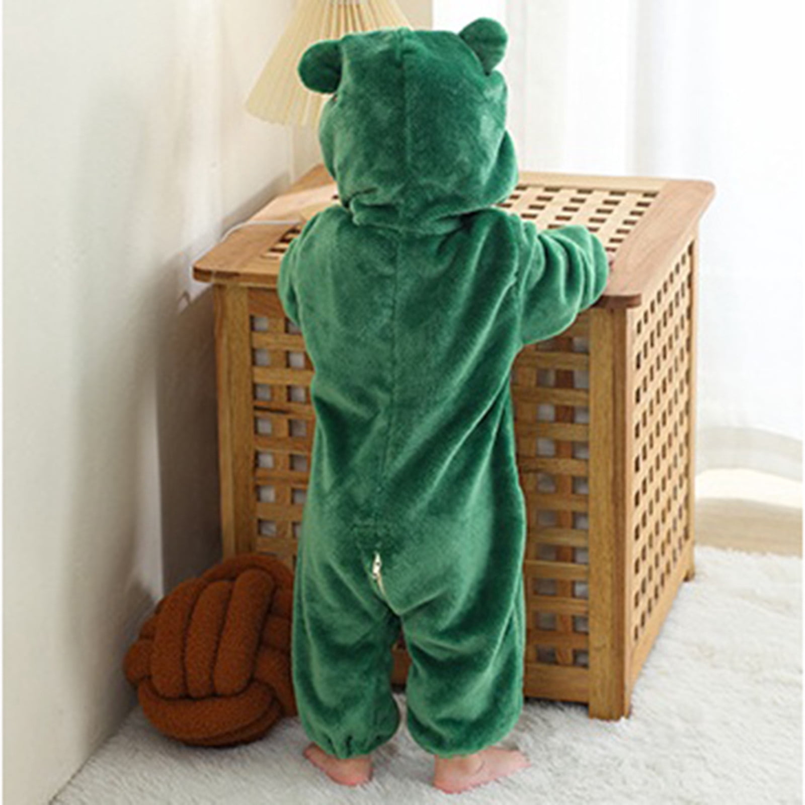 Weebloom Baby Snowsuit Boys Girls Plush Loose Cartoon Animal Pajamas Fuzzy Zipper Crawling Clothes For Infants Toddlers Soft Winter Coats 18-24 Months