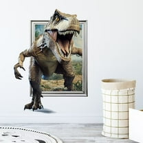 Large 3D Broken Dinosaur Wall Decals for Boys Room, Break Through The Wall Vinyl Wall Sticker for for Kids Bedroom Nursery Playroom Classroom
