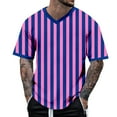 thumbnail image 3 of YM Mardi Gras T-shirt Mardi Gras T-shirt Casual Shirts Mens Short Sleeve Striped Black White Soft Summer Holiday Travel Basic Pullover Crew Shirt Happy New Year Shirt, 3 of 5