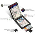 thumbnail image 3 of Serman Brands RFID Blocking Slim Wallet | Bifold Genuine Leather Thin Minimalist Front Pocket Wallets | Credit Card Holder | For Men with Money Clip | Charcoal Black, 3 of 7
