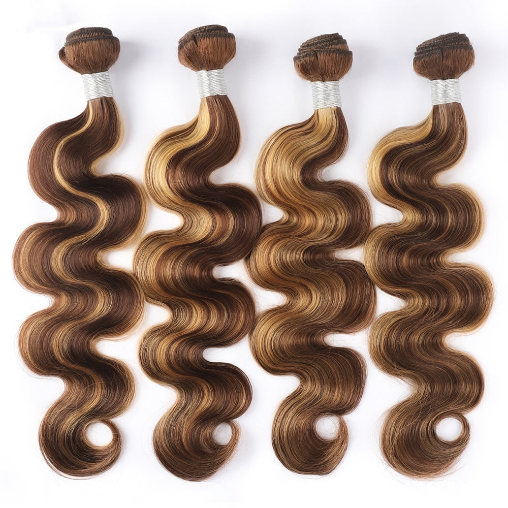 P4/27 Highlight Body Wave Bundles Honey Blonde Ombre Piano Color Human Hair Bundles Brazilian Weave Remy Hair Extensions