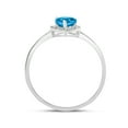 thumbnail image 5 of 10k White Gold Pear Blue Topaz And Diamond Ring, 5 of 6