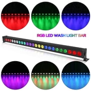 JAJALUYA 2-Pack Rectangular RGB 24 LED Wall Washer Light Bar with Remote for Stage Party