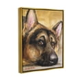 thumbnail image 3 of Stupell Industries German Shepherd Dog Sympathetic Gazing Animal Portrait Painting Metallic Gold Floating Framed Canvas Print Wall Art, Design by George Dyachenko, 3 of 9
