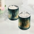 thumbnail image 2 of Yayeee 2 Pack Qtip Holder Bathroom Cotton Swab Canister with Lid Clear Dispenser Set, Night Forest Scene, 2 of 6