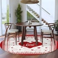 thumbnail image 4 of Round Rugs 6 Ft, Red Valentine's Day Non Slip Area Rugs for Kitchen Bedroom Entryway, Love Heart Romantic Valentines Washable Carpet Runner Rug Floor Mats for Bedroom Home Decor, 4 of 9