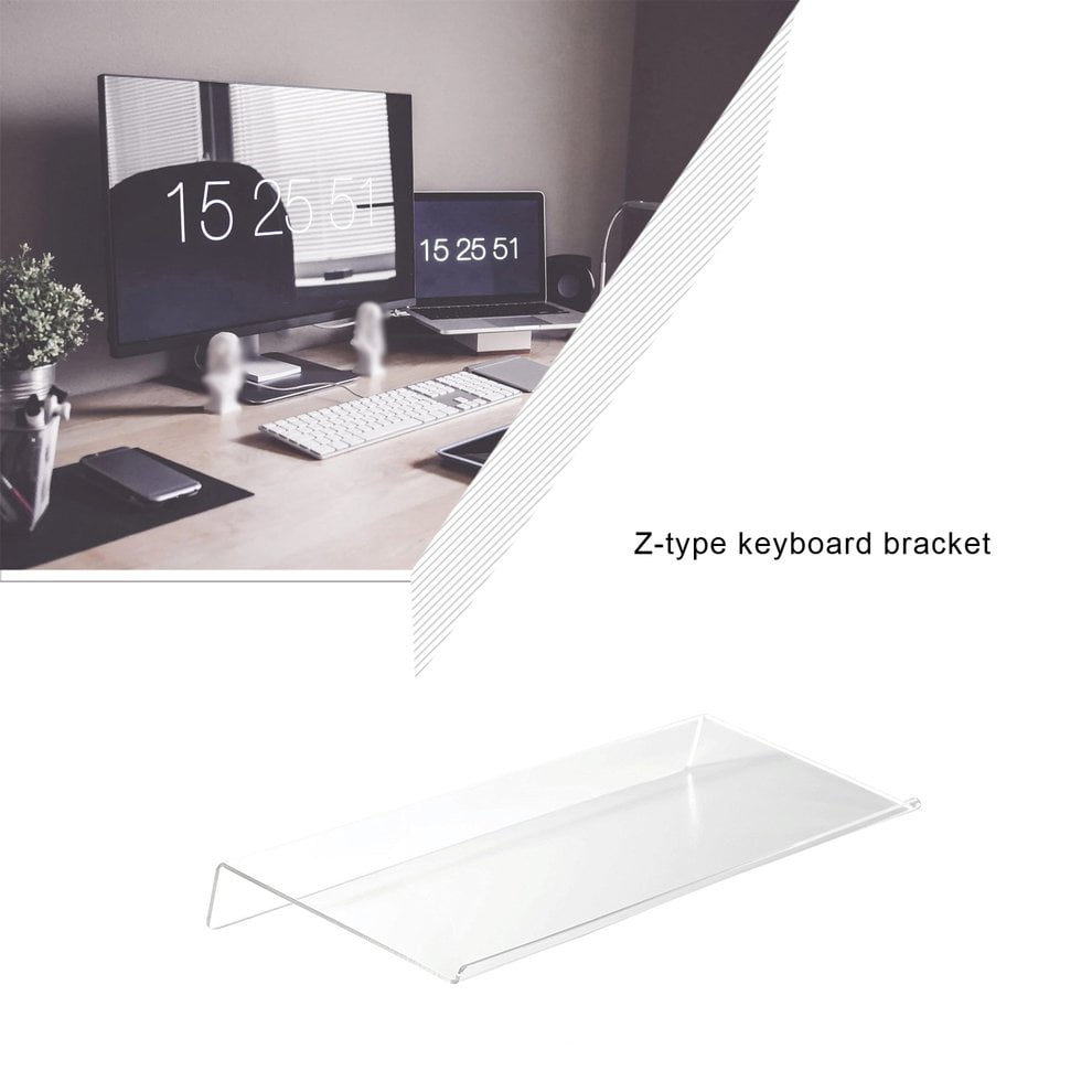 Combination of Life Premium Tilted Ergonomic Acrylic Computer Keyboard Riser Stand Platform Clear