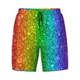thumbnail image 4 of Lsque Mens Swim Trunks Glitter Rainbow Pattern - Bathing Suit Compression Liner - Beach Swim Shorts Swimwear - (S-3XL) - Stretch Quick Dry -XX-Large, 4 of 9