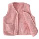 thumbnail image 1 of Chaleco polar rosa para niños y niñas, chaqueta sin mangas con cremallera suave y cálida para otoño e invierno, prendas de vestir exteriores con bolsillos de 80cm, 1 of 5