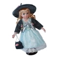 thumbnail image 1 of Muñeca de porcelana de 30 cm con vestido de encaje y soporte de metal, regalo para niños Verde, 1 of 4