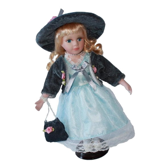 Figura de acción de muñeca de porcelana suave de 30 cm con accesorios para cabello rizado Verde