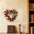 thumbnail image 5 of 1 Pcs Heart-Shaped Wreath, Artificial Pink Rose Floral Garland Valentines Wreath with Ribbons for Front Door Valentine's Day Home Party Wedding Decorations 13.8", 5 of 8
