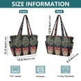 thumbnail image 4 of FORMRS Tote Bag for Women Quilted Large Capacity Travel Work Carry On Shoulder Handbag, Beige Striped Trees, 4 of 7