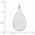 thumbnail image 2 of 925 Sterling Silver Engraveable Teardrop Polished Front, Satin Back Disc Charm Pendant, 2 of 5