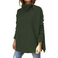 thumbnail image 1 of Women‘s Turtleneck Pullover Sweater Oversized Batwing Sleeve Chunky Knitted Sweaters Jumper Tops, 1 of 9