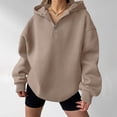 thumbnail image 3 of Womens Zip Up Hoodies Half Zip Pullover Fall Winter Oversized Workout Sweatshirts Y2k Zipper Jackets With Pockets,XL, 3 of 8