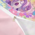 thumbnail image 4 of Erosebridal Watercolor Ink Graffiti Twin Bedding,Cartoon Unicorn Colorful Flowers Duvet Cover Set For Kids Girls,Reversible Pink 2-Piece,No Comforter, 4 of 6