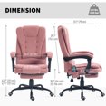 thumbnail image 3 of Vinsetto Chaise de Bureau de Massage, Chaise de Bureau en Tissu Velours avec Repose-Pieds, Rose, 3 of 10
