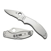 Spyderco Knives Upturn Lockback C261PS Serrated Stainless Steel Pocket Knife