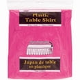 thumbnail image 2 of Unique Solid Plastic Table Skirt, (29" x 14 ft) Pack Of 1, Hot Pink, 2 of 3