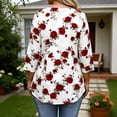 thumbnail image 7 of NTACZA Tops Womens Plus Size Floral Tunic Long Sleeve Crew Neck Graphic Womens Shirts Casual M, 7 of 7