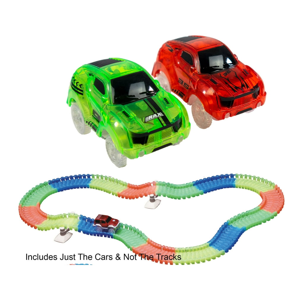 2 Magic Twister Flexible Glow In the Dark Race Car Track Vehicles New