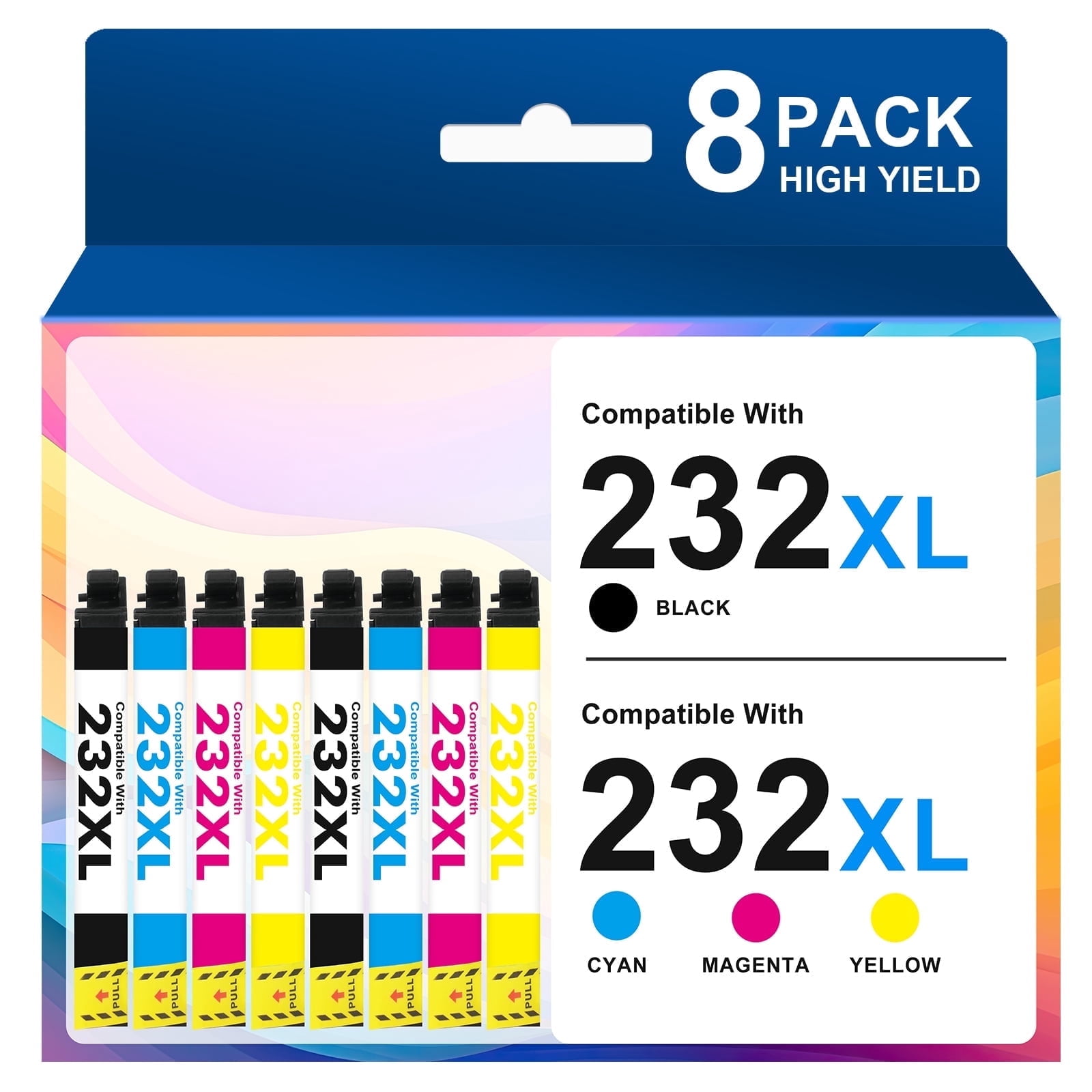 G&G T232XL Ink Cartridge 4-Pack for Epson WF-2950, WF-2930, XP