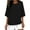 Black, variant on Inleife Womens Plus Size Tops Women's Solid Color Crew Neck Shirt 3/4 Sleeve Casual Top