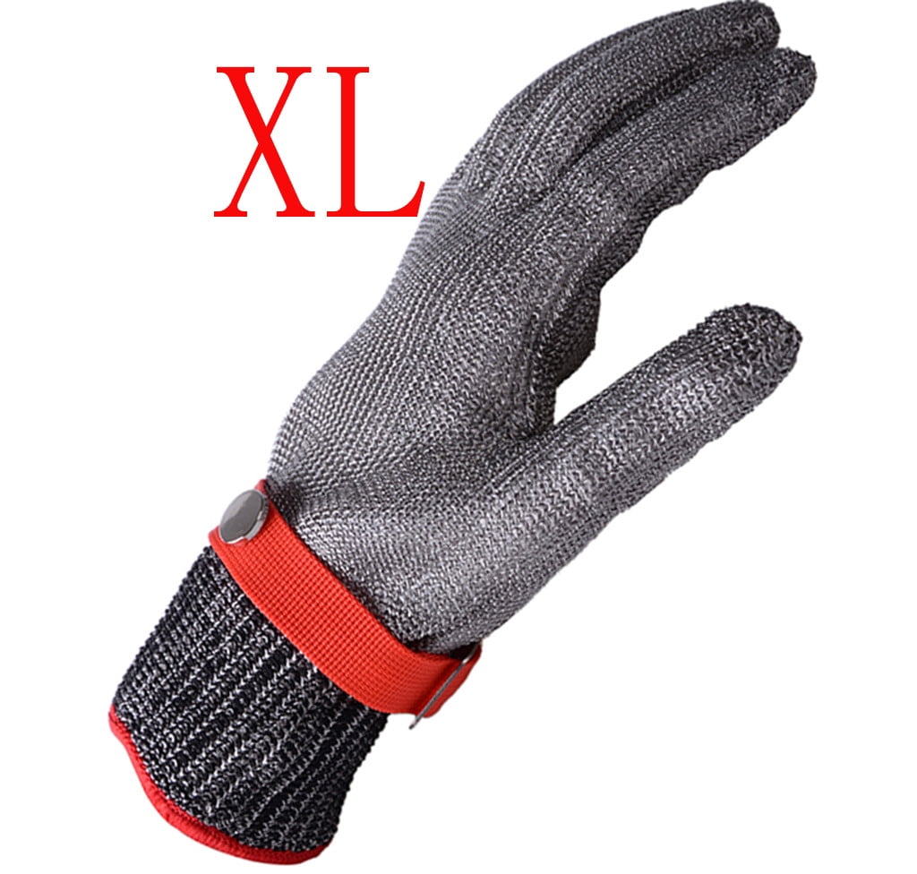Safety Cut Proof Stab Resistant Stainless Steel Metal Mesh Butcher Red Glove Siz 