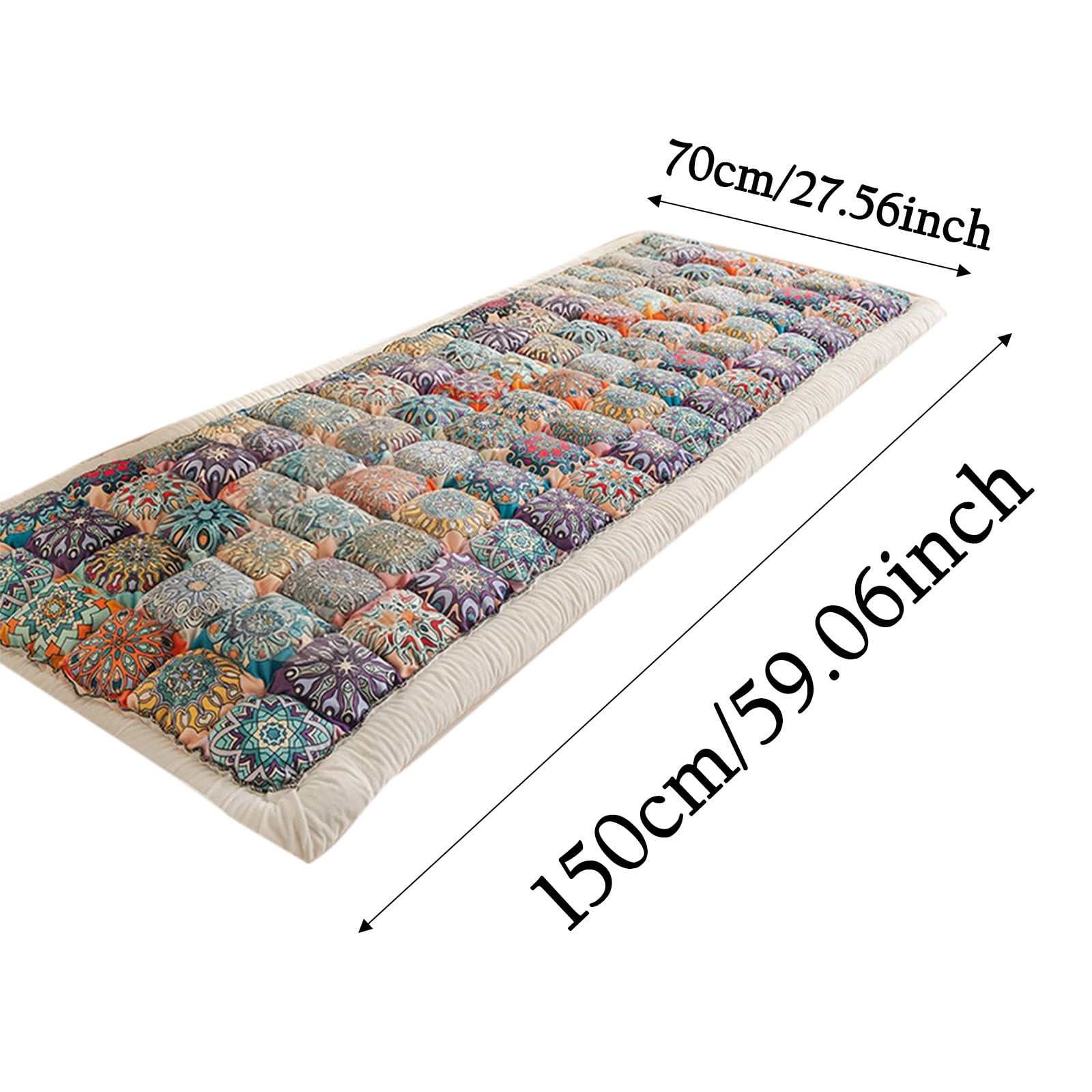 Bohemian Patchwork Quilted Sofa Cover Spring Boho Floral Pattern Couch Cover with Edge Pet Friendly Sofa Slipcovers Dog Cushion Blanket Pad Bed Mat Furniture Protector for Living Room(C,59.06 Inch)