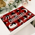 thumbnail image 4 of Christmas Placemats, Holiday Table Mats, Insulated Reusable Cotton Linen Tablecloths for Dining Room, Waterproof Double-Sided Decorative Xmas Table Covers with Plaid and Burlap Design, 4 of 6