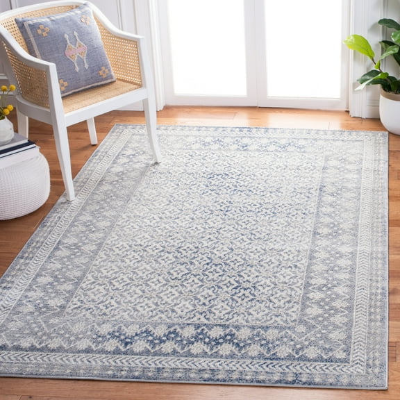 SAFAVIEH Brentwood Dory Geometric Area Rug, Ivory/Light Gray, 3' x 5'