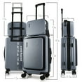 thumbnail image 2 of StorageBud 20 inch Hardside Carry-On Expandable Luggage, Front Pocket Luggage Set Spinner Suitcase Set, Grey, 2 of 7