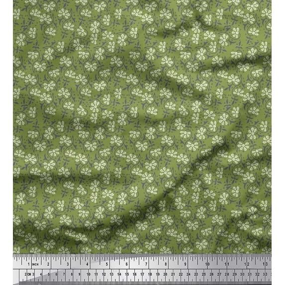 Soimoi Poly Georgette Fabric Floral Block Fabric Prints by Yard 42 Inch Wide