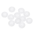 thumbnail image 1 of Botones de costura de resina Uxcell redondos planos de 4 agujeros para creación de tarjetas, álbumes de recortes, 10 Pcs, Blanco, 12.5mm, 1 of 5