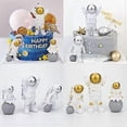 thumbnail image 3 of 3pcs Astronaut Figurines Cake Topper, Miniature Astronaut Toys Ornament Home Arts and Crafts Desktop Accessories Tabletop Decoration, White, 3 of 4