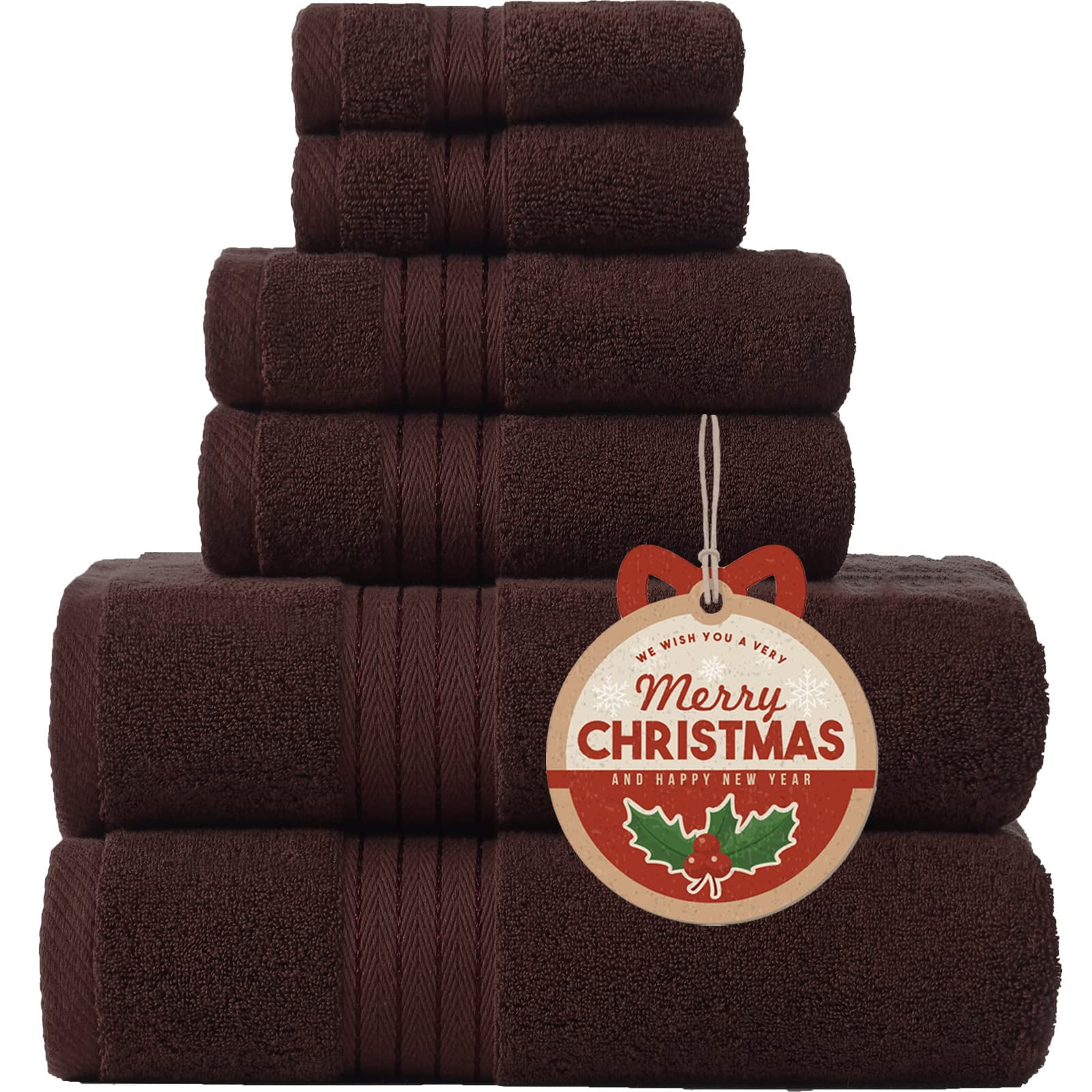 Green Turkish Cotton Hotel Large Bath Towels Bulk for Bathroom, Thick Bathroom  Towels Set of 6 with 2 Bath Towels, 2 Hand Towels, 2 Washcloths, 650 GSM