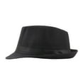 thumbnail image 7 of Grofry Men Solid Color Wide Brim Fedora Felt Hat Panama Cap Boater Summer Beach Sunhat, 7 of 7
