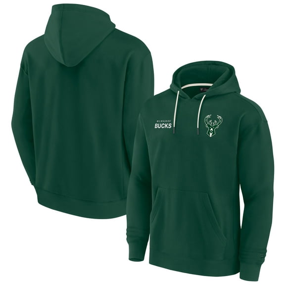 Unisex Fanatics Hunter Green Milwaukee Bucks Elements Super Soft Fleece Pullover Hoodie