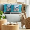 thumbnail image 5 of Ambesonne Landscape Throw Pillow Cover 2 Pack, Greece Oia Building, 20", Aqua Blue White, 5 of 5