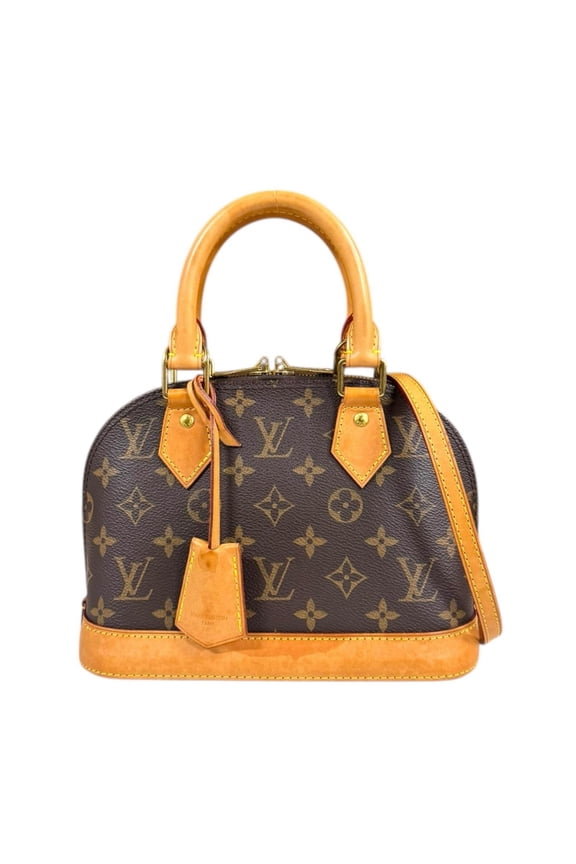 Pre-Owned Louis Vuitton Alma BB Monogram Shoulder Bag, M53152, Brown, Women's, LOUIS... (Fair)
